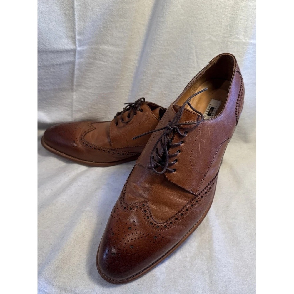 Joseph Abboud Men's Size 11.5 Lace Wingtip Oxford Brown Leather Shoes 500150